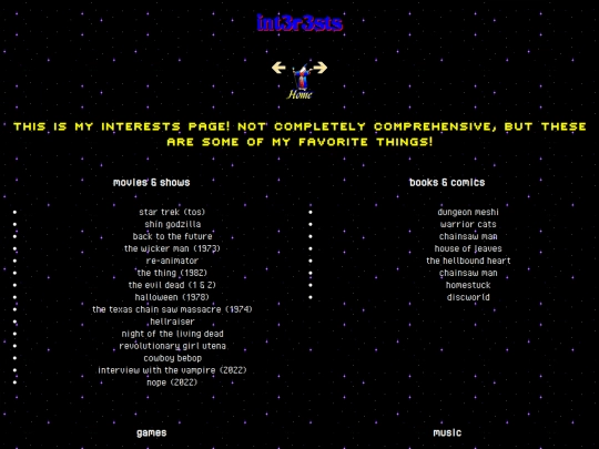 interests screenshot