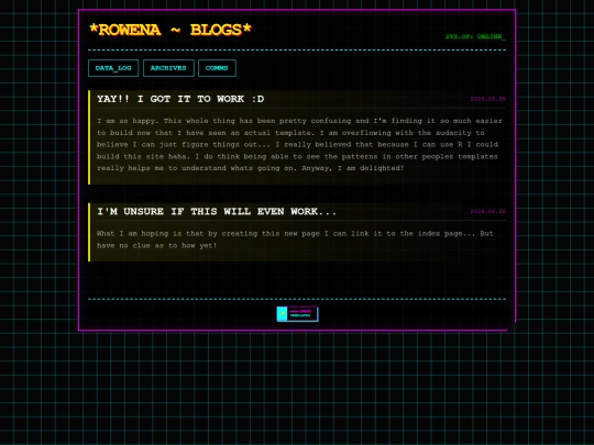 Blog screenshot