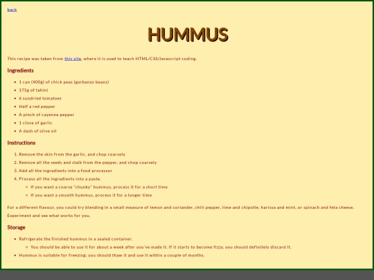 hummus screenshot