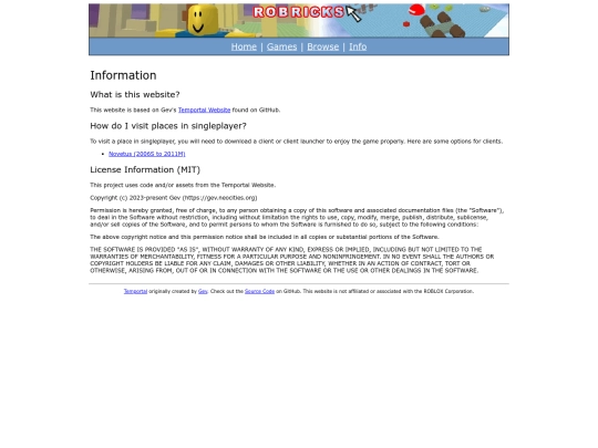 info screenshot