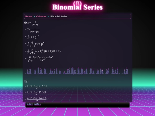 math/cal/binomial-series screenshot
