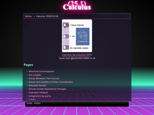 math/cal screenshot