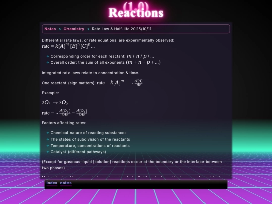 math/chem/reactions screenshot