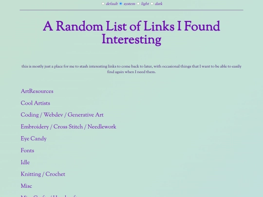 links screenshot