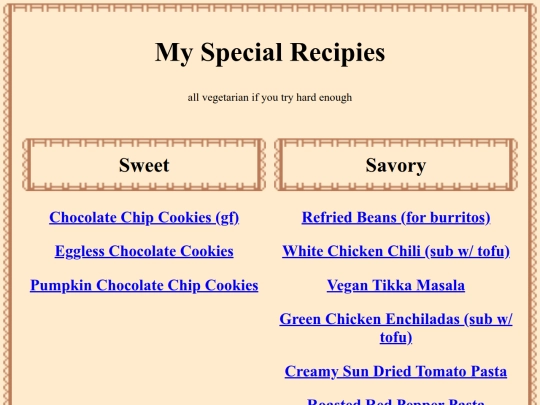 recipies screenshot