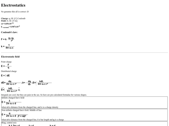 cheatsheets/physics/electrostatics screenshot