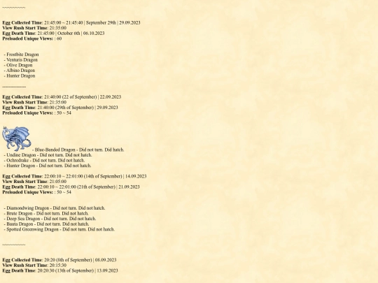 dragcave/previousexperiments screenshot
