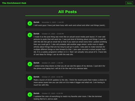 posts screenshot