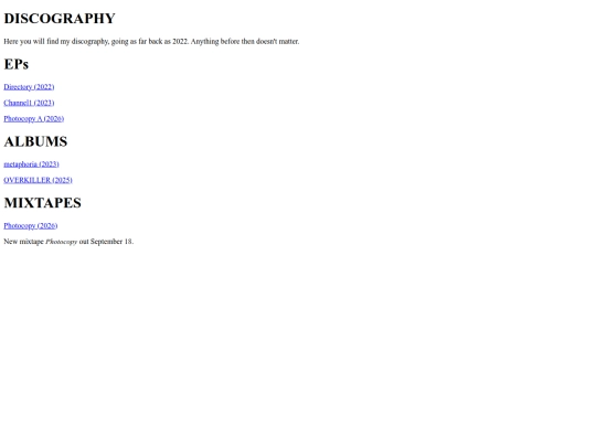 discography screenshot