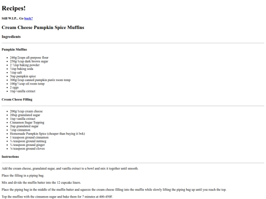 recipes screenshot