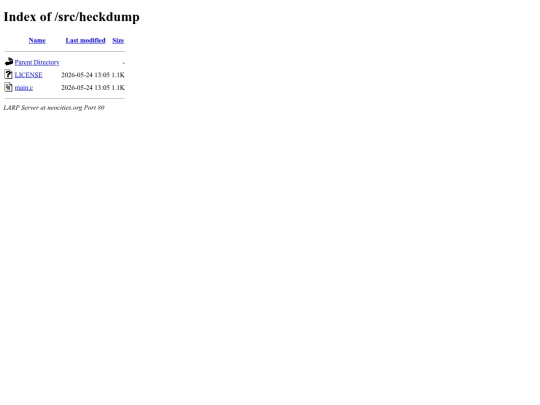 src/heckdump screenshot