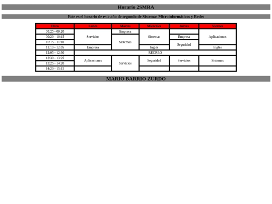 Horario 2smra/horario screenshot