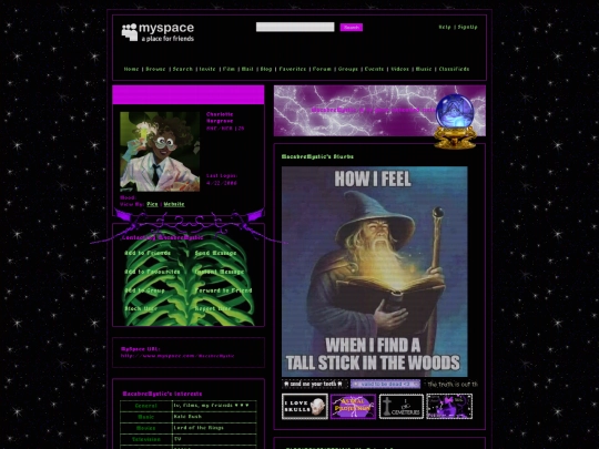 personal site/mortmyspacepage screenshot