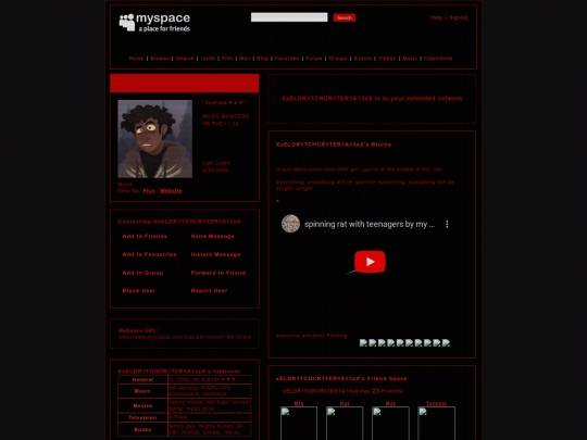 personal site/myspacepage screenshot