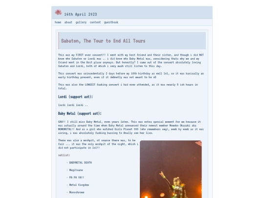 concerts/sabaton screenshot