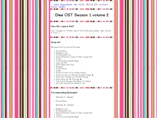 glee stuff/gleecd2 screenshot