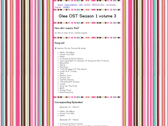 glee stuff/gleecd3 screenshot