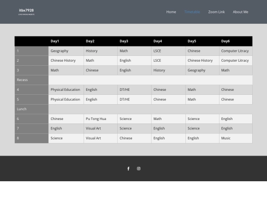 Timetable screenshot