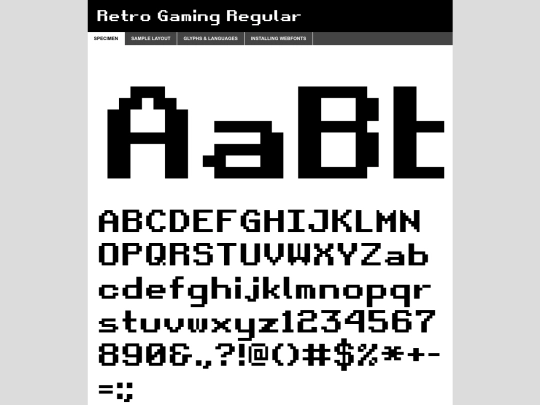 assets/fonts/retrogaming/retro_gaming-demo screenshot