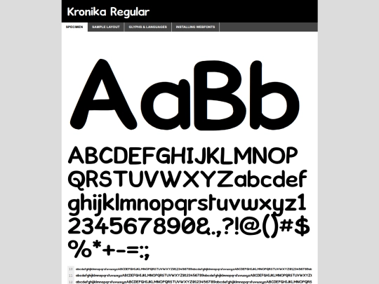 kronika-font/kronika_-demo screenshot