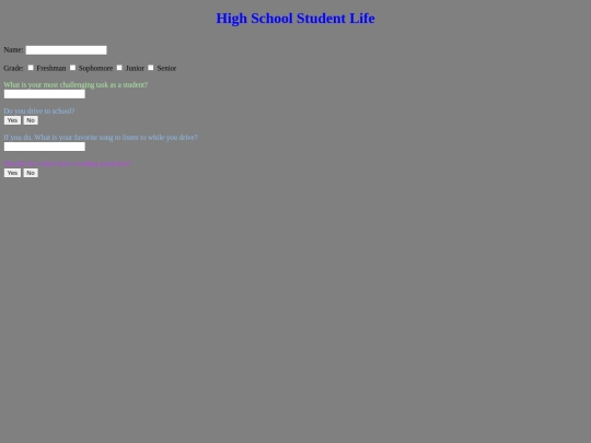 HighSchoolStudentLifeSurvey screenshot