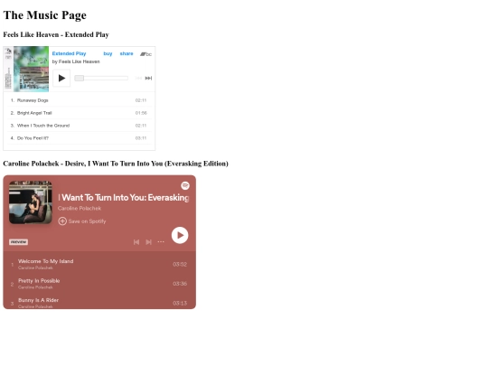 musicpage screenshot