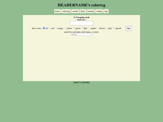 neotcg/keepingcardsN-Z screenshot