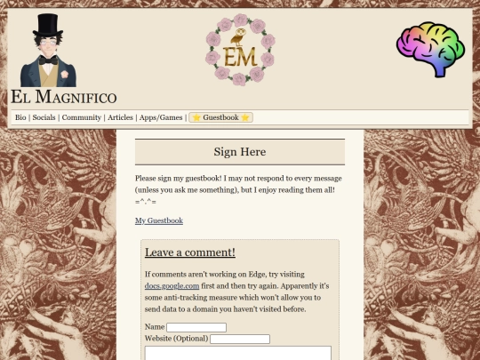 guestbook screenshot