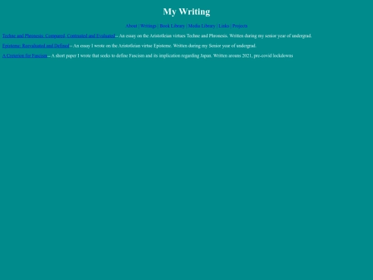 Writings screenshot