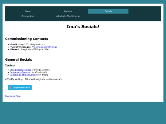 Socials screenshot