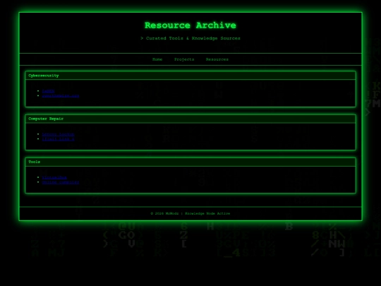 resources screenshot