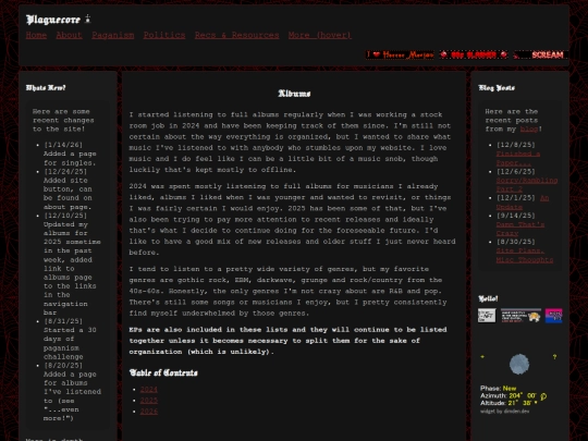 music/albums screenshot