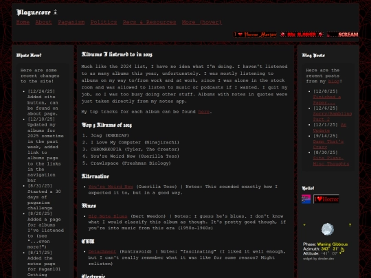 music/albums/2025 screenshot