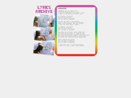 lyrics/dissolution screenshot