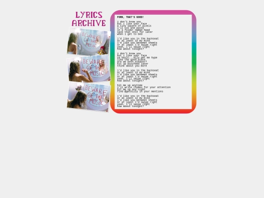 lyrics/forkthatsgood screenshot