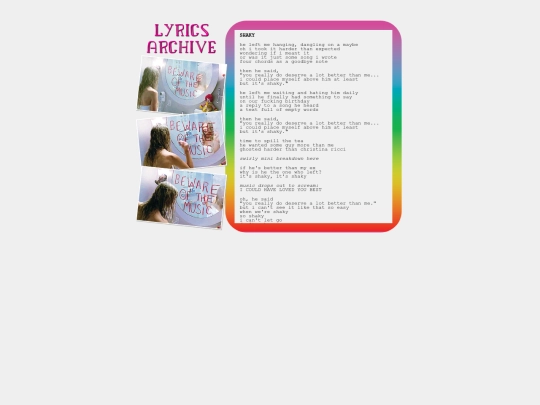 lyrics/shaky screenshot