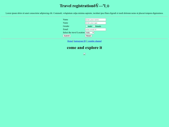 Travel/travel Registration screenshot