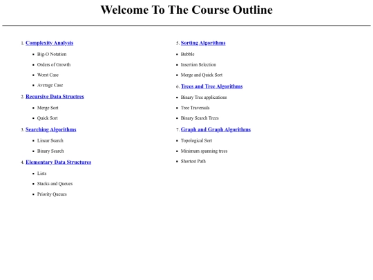 Course Outline screenshot