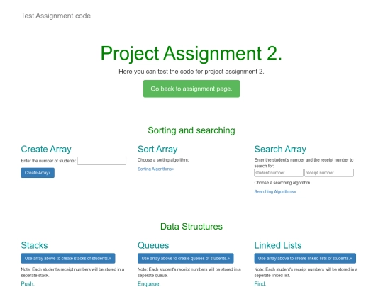 Students Receipts Assignment screenshot