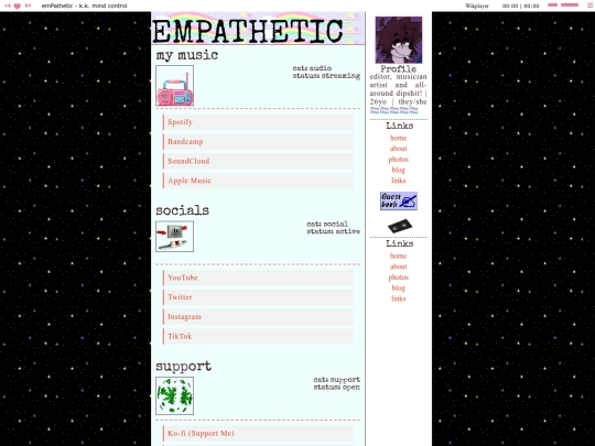 links screenshot