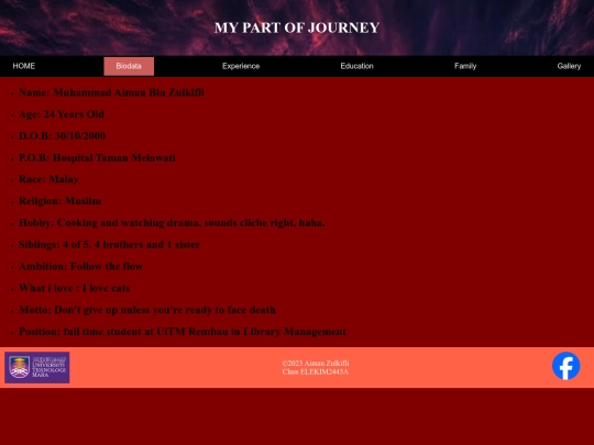 biodata screenshot