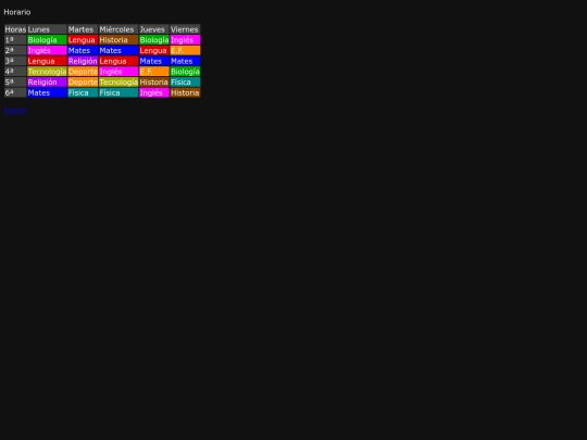 Ejercicios/horario screenshot