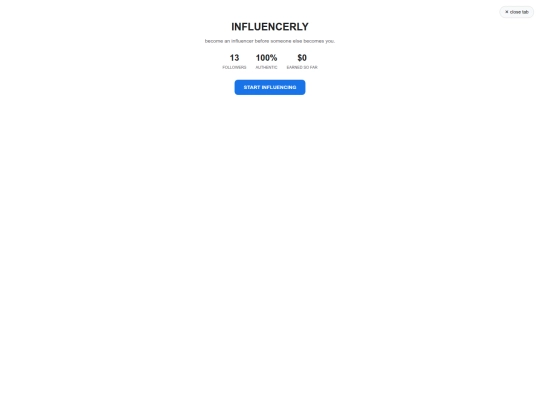 pages/influencerly screenshot