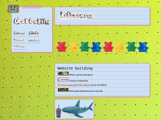 References screenshot