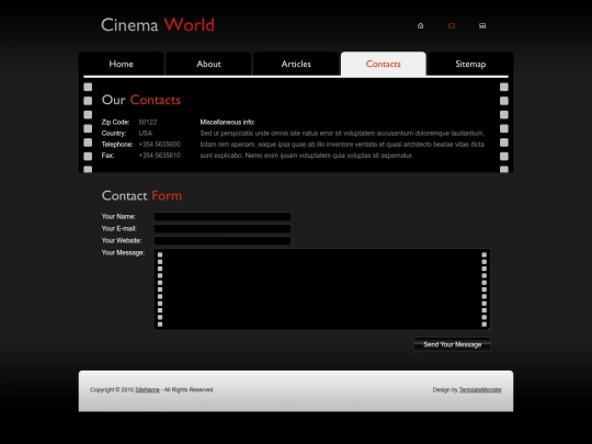cine/contact-us screenshot