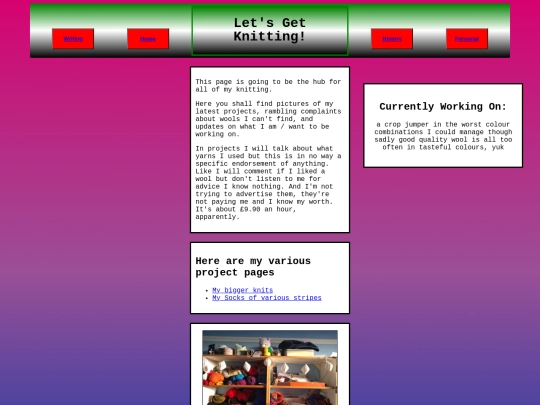 knittingpage screenshot