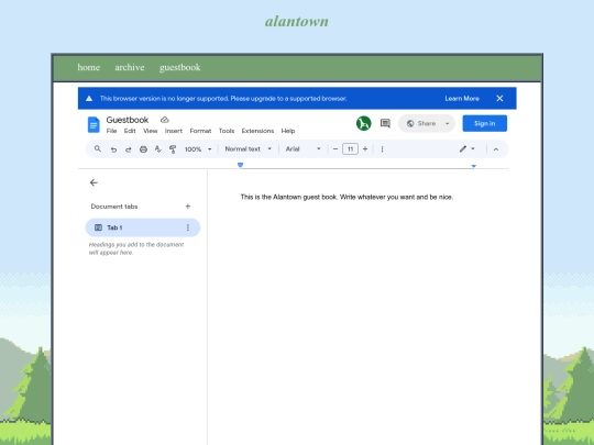 guestbook screenshot