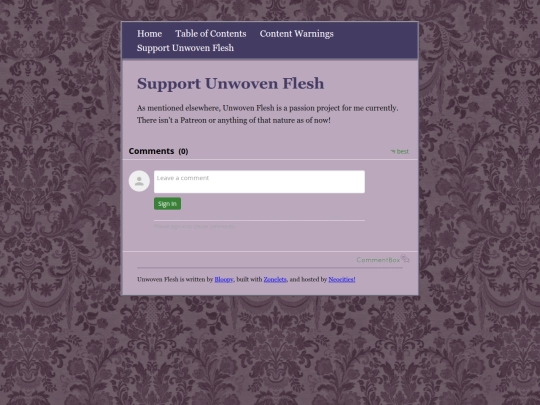 support screenshot