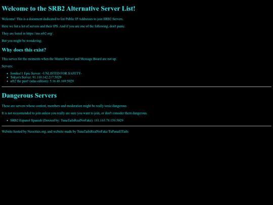 Extras/ServerList screenshot