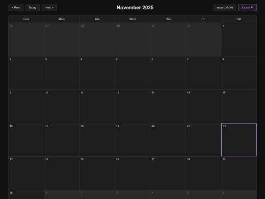 CalendarApp screenshot
